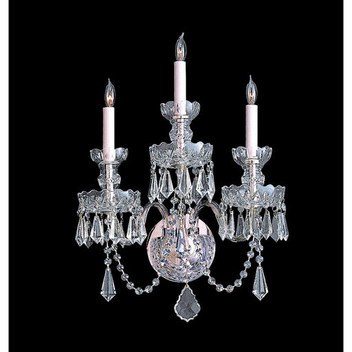 Crystorama Traditional Crystal 3 Light Wall Sconce, Chrome - 5023-CH-CL-MWP