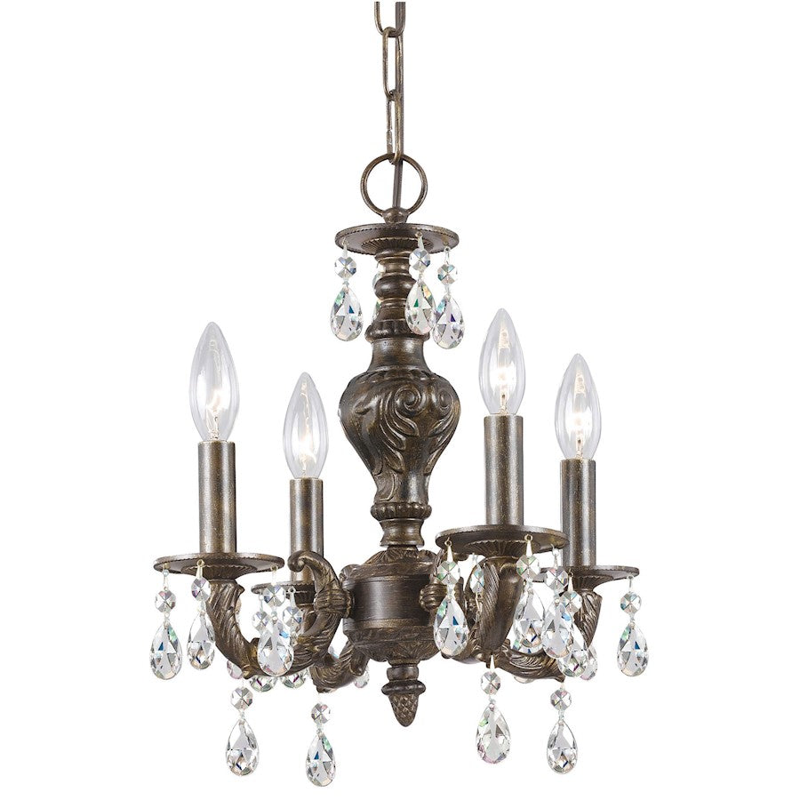 4 Light Crystal Bronze Mini Chandelier