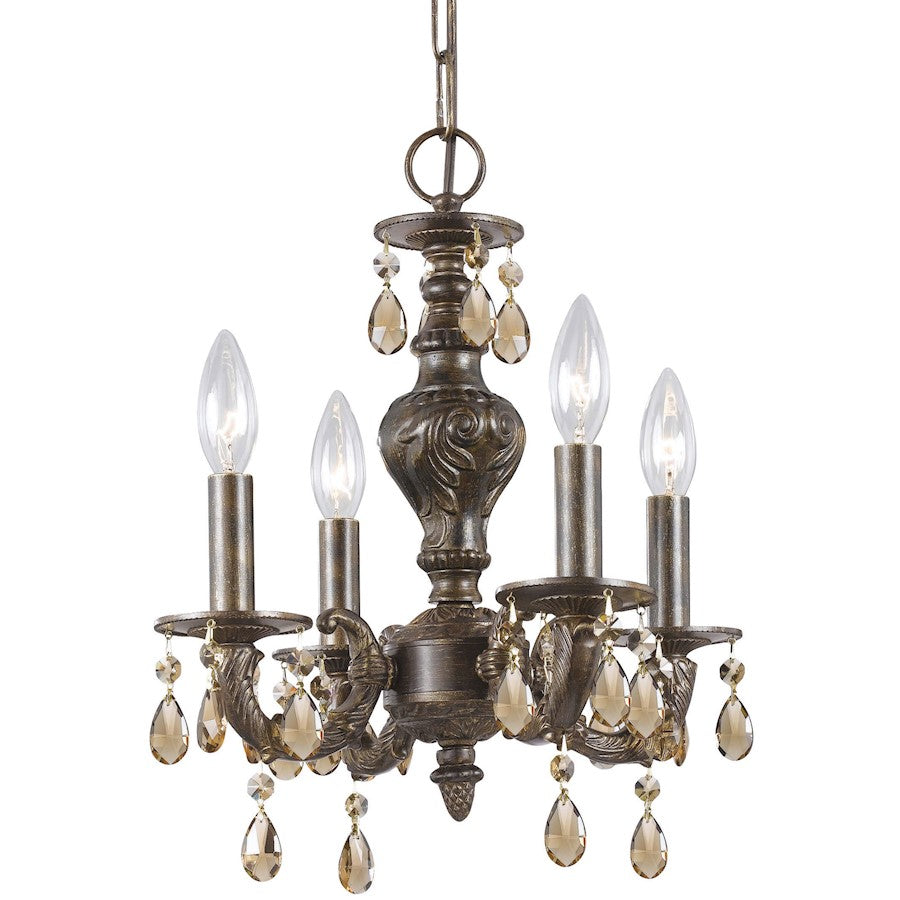 4 Light Crystal Bronze Mini Chandelier