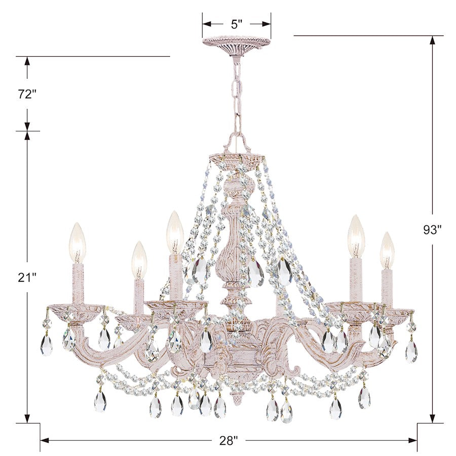 6 Light Crystal Chandelier