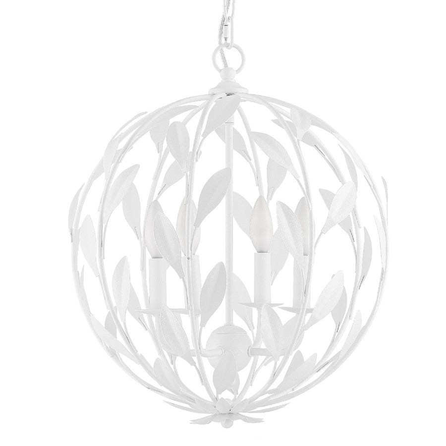 Crystorama Broche 4 Light Chandelier, Matte White - 504-MT