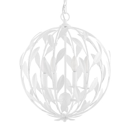 Crystorama Broche 4 Light Chandelier, Matte White - 504-MT