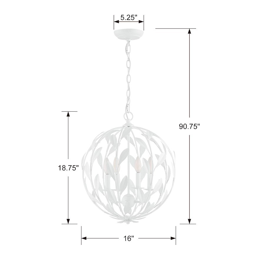 Broche Chandelier, Matte White