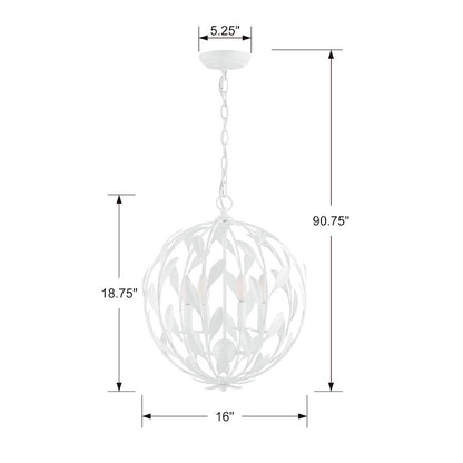 Broche Chandelier, Matte White