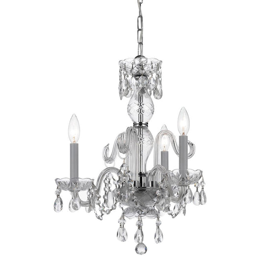 Crystorama Trad. 3 Light Italian Crystal Chrome Mini Chandelier