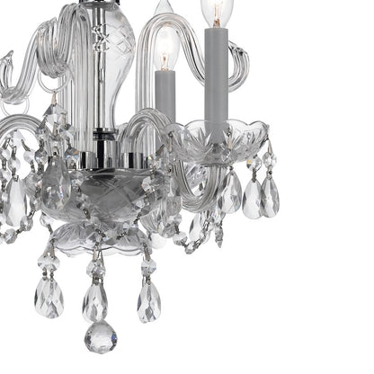 Crystorama Trad. 3 Light Italian Crystal Chrome Mini Chandelier