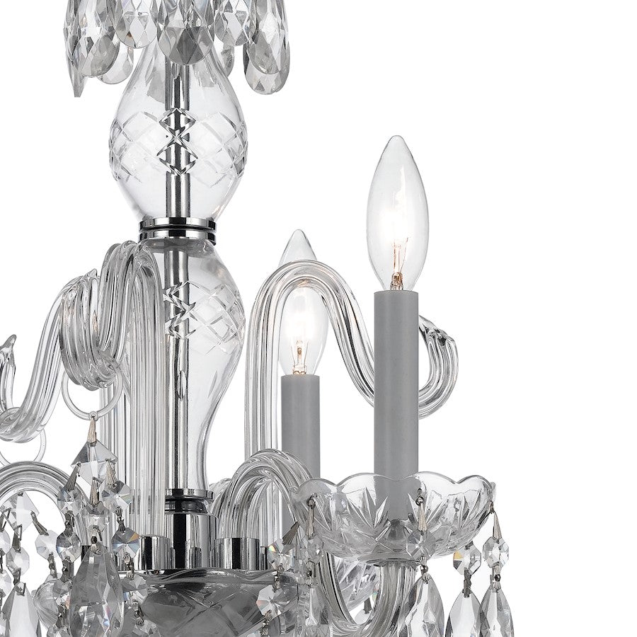 Crystorama Trad. 3 Light Italian Crystal Chrome Mini Chandelier