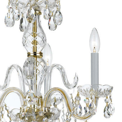 Crystal Mini Chandelier, Brass