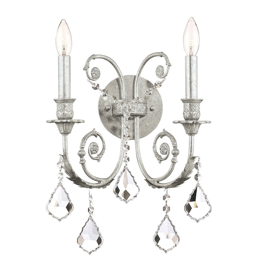 2 Light Silver Wall Sconce