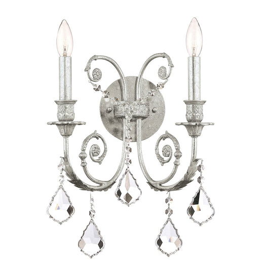 Regis 2 Light  Silver Sconce