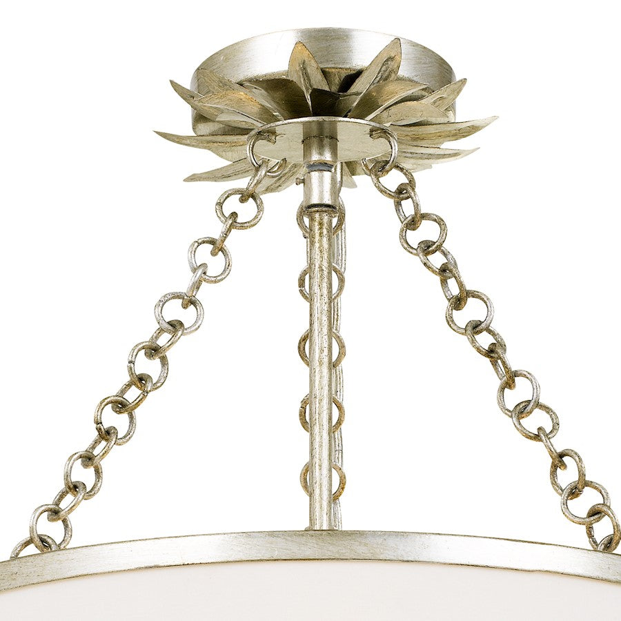 Crystorama Broche 3 Light Ceiling Mount, Drum Shade