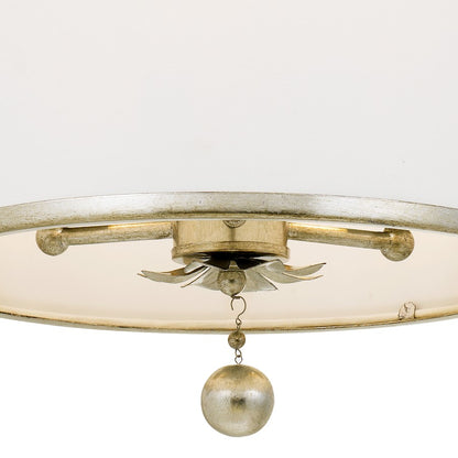 Crystorama Broche 3 Light Ceiling Mount, Drum Shade