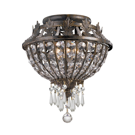 Crystorama Vanderbilt 3 Light Flush Mount, English Bronze