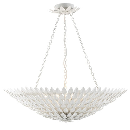 Crystorama Broche 8 Light Chandelier, Matte White - 519-MT