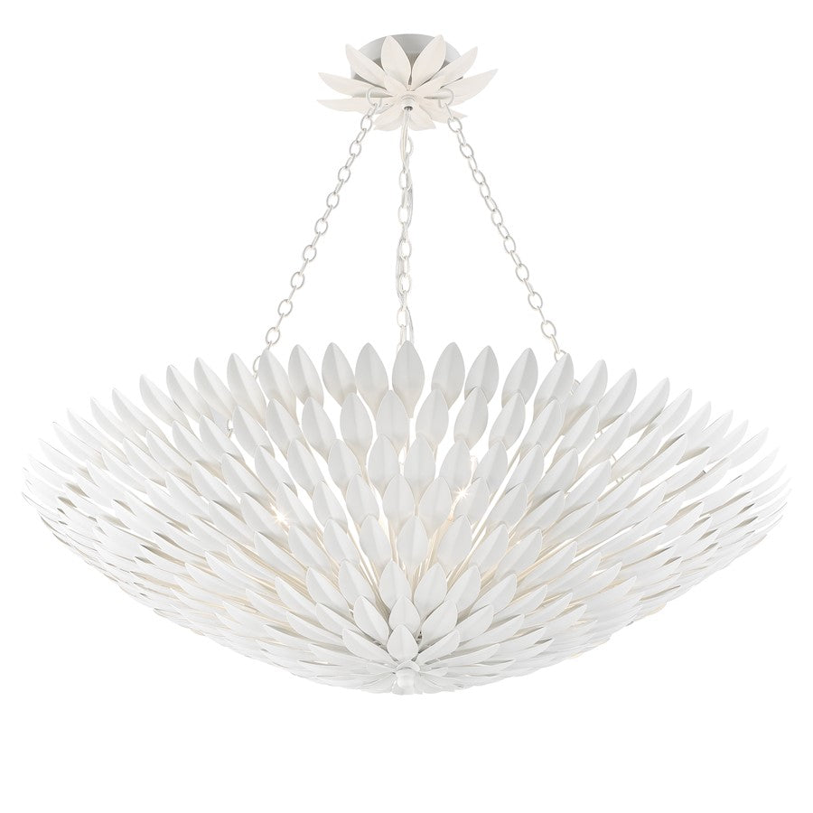 8 Light Chandelier, Matte White