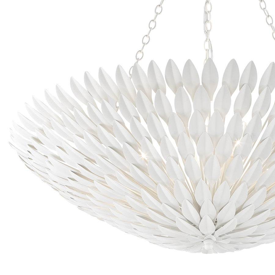 8 Light Chandelier, Matte White