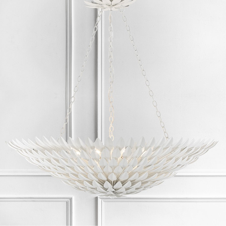 8 Light Chandelier, Matte White