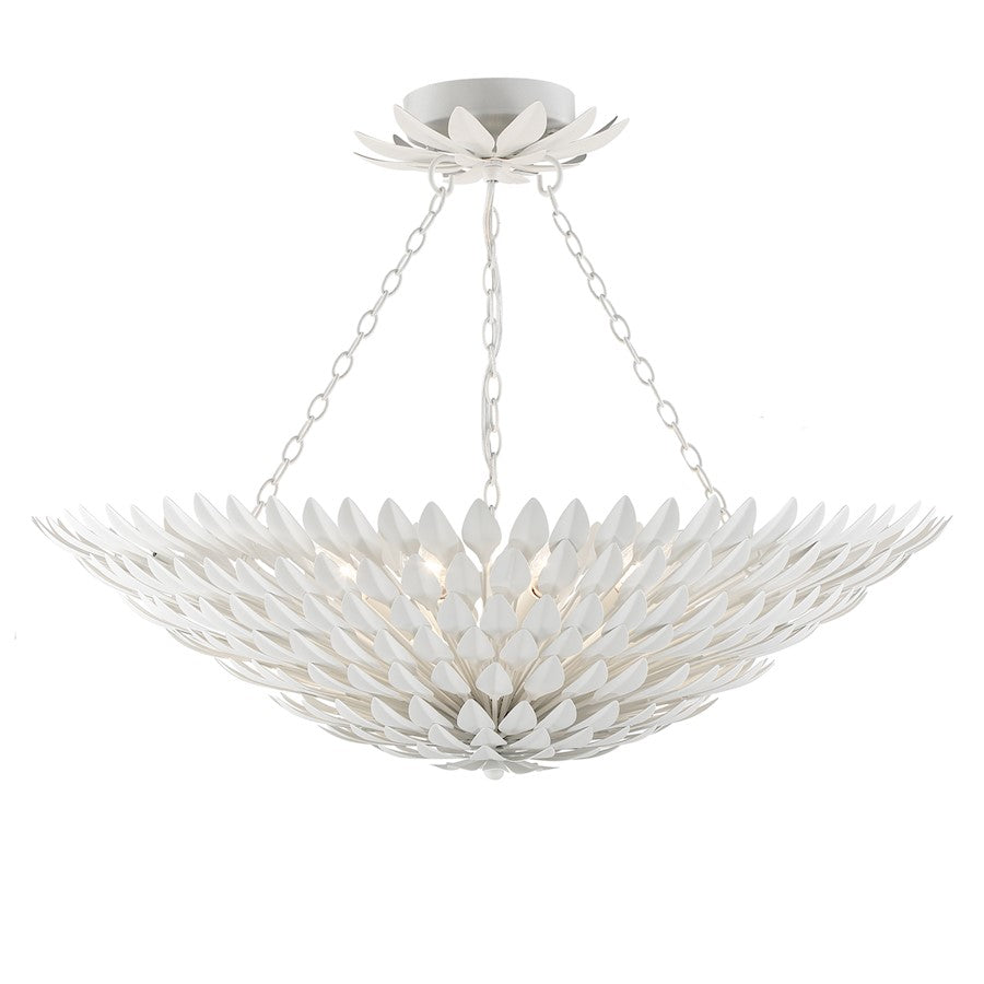 Crystorama Broche 8 Light Flush Mount, Matte White - 519-MT-CEILING