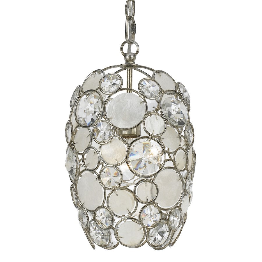 1 Light Mini Chandelier, Antique Silver