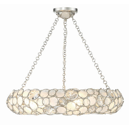 Crystorama Palla 6 Light Semi Flush Mount, Antique Silver