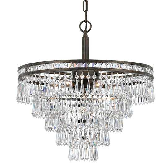 6 Light Hand Cut Crystal Chandelier