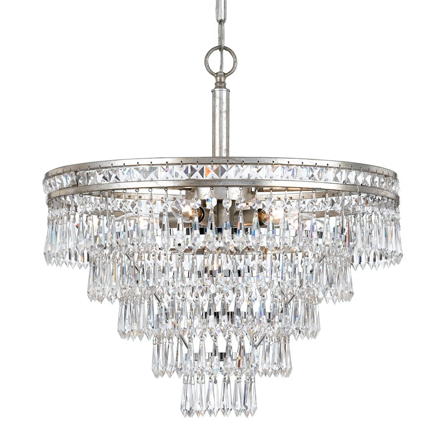 6 Light Hand Cut Crystal Chandelier