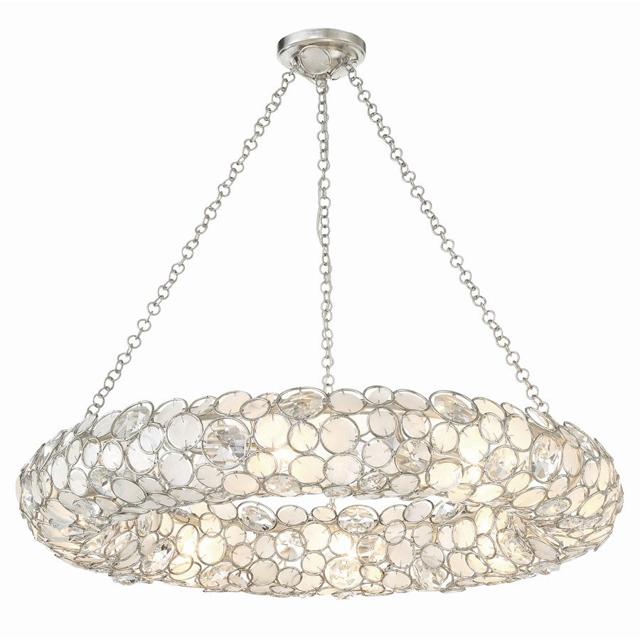 Crystorama Palla 8 Light Chandelier, Antique Silver - 528P-SA