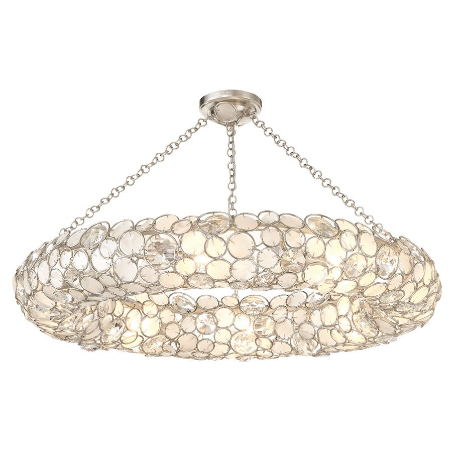 Crystorama Palla 8 Light Semi Flush Mount, Antique Silver - 528P-SA-CEILING