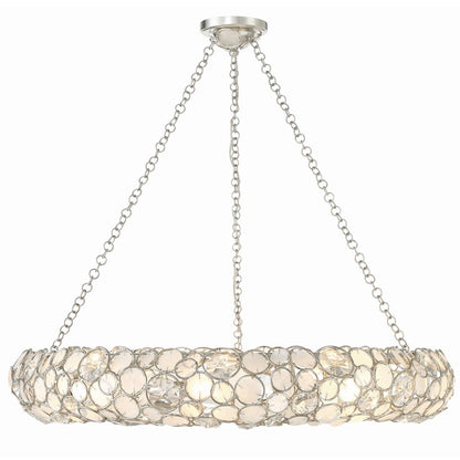 Crystorama Palla 8 Light Semi Flush Mount, Antique Silver