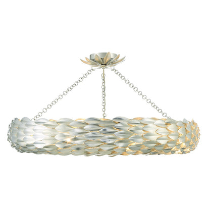 Crystorama Broche 8 Light Semi Flush Mount, Antique Silver - 538-SA-CEILING