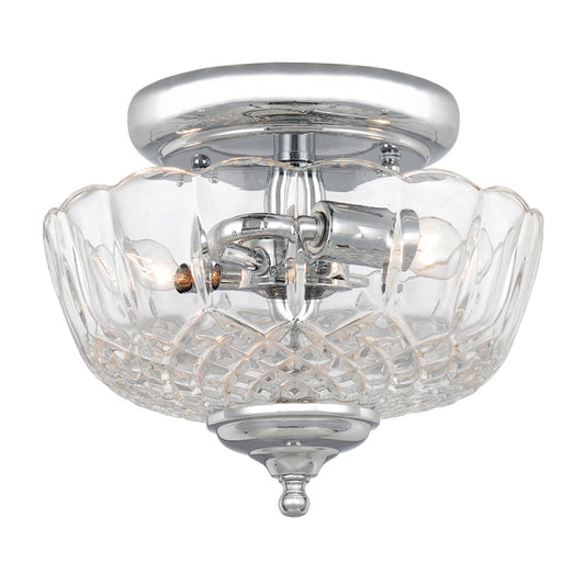 Crystorama 2 Light Small Ceiling Mount, Polished Chrome - 55-SF-CH