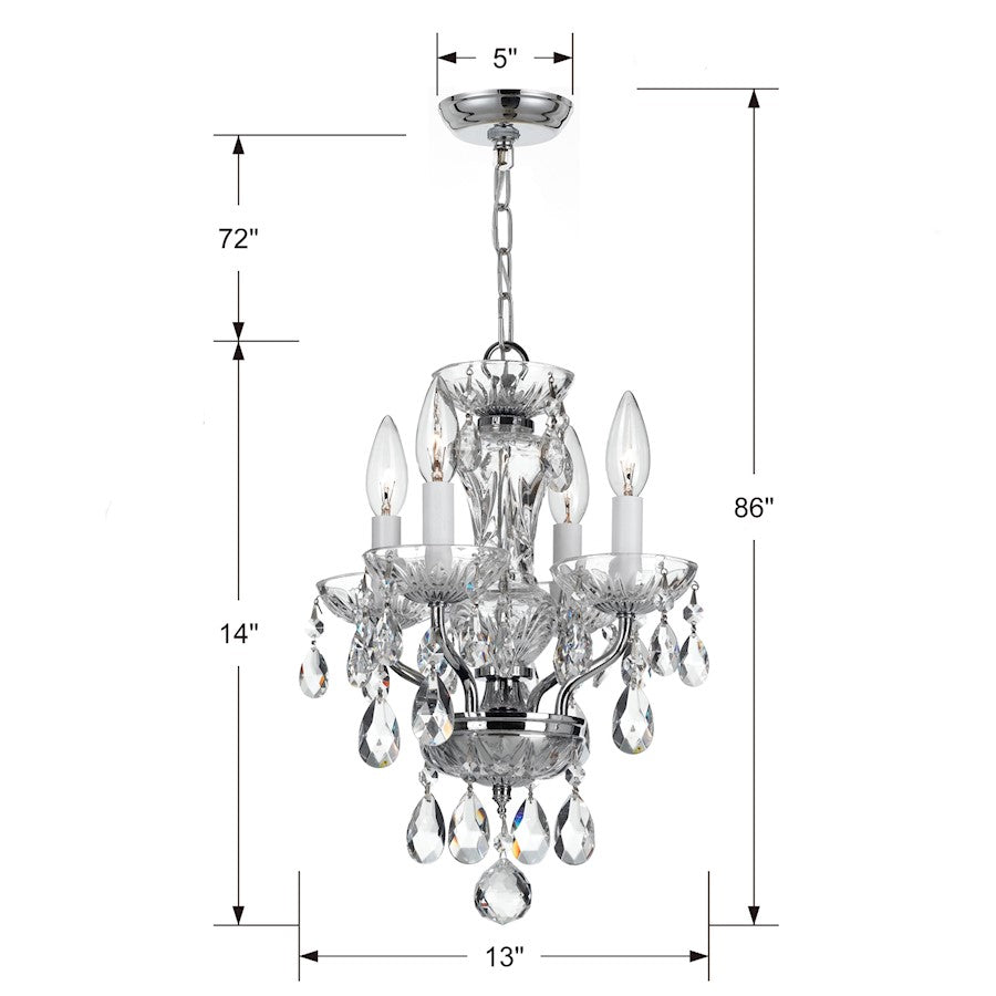 4 Light Crystal Mini Chandelier