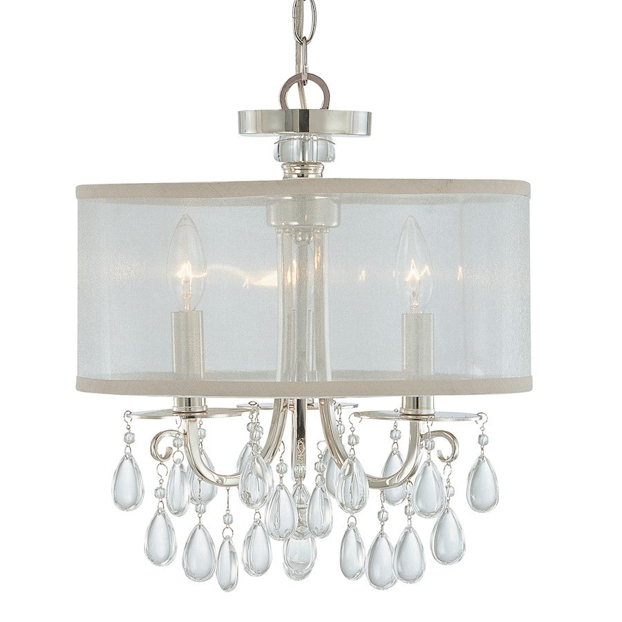 3 Light Crystal Drum Shade Chandelier