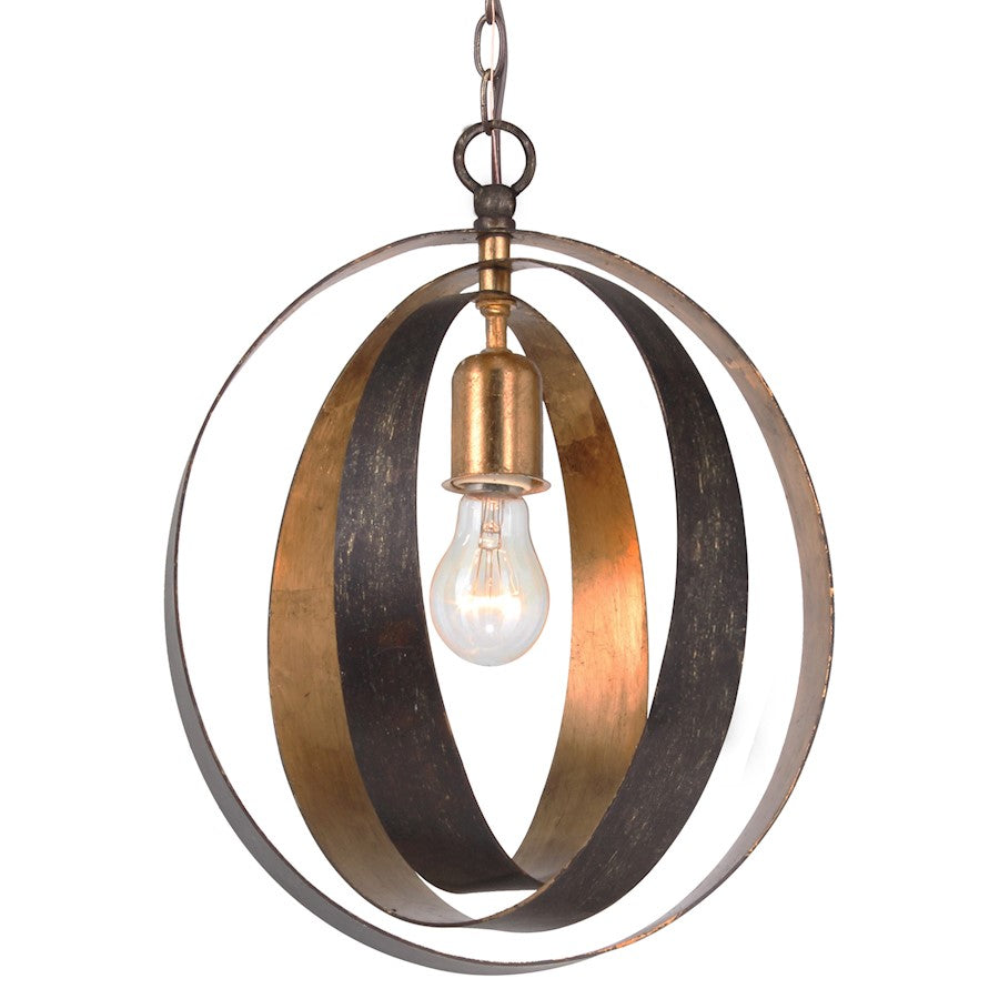 1 Light Bronze & Gold Sphere Mini Chandelier