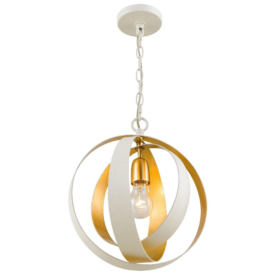 1-Light Sphere Mini Chandelier, White