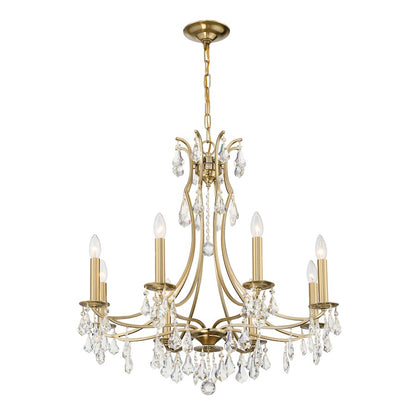 8 Light Chandelier, Vibrant Gold