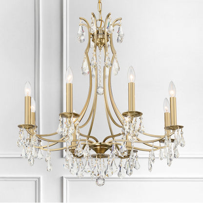 8 Light Chandelier, Vibrant Gold