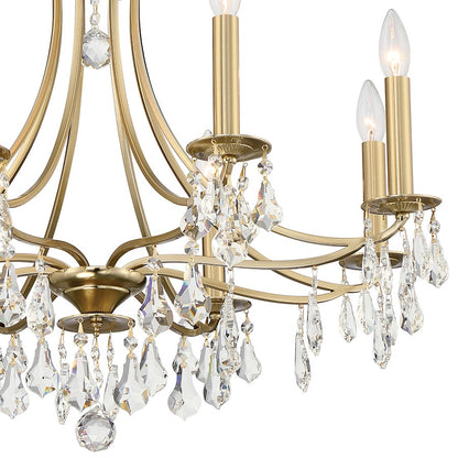 8 Light Chandelier, Vibrant Gold