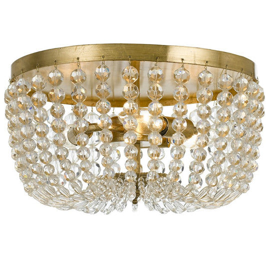 Crystorama Rylee 3 Light Antique Gold Ceiling Mount