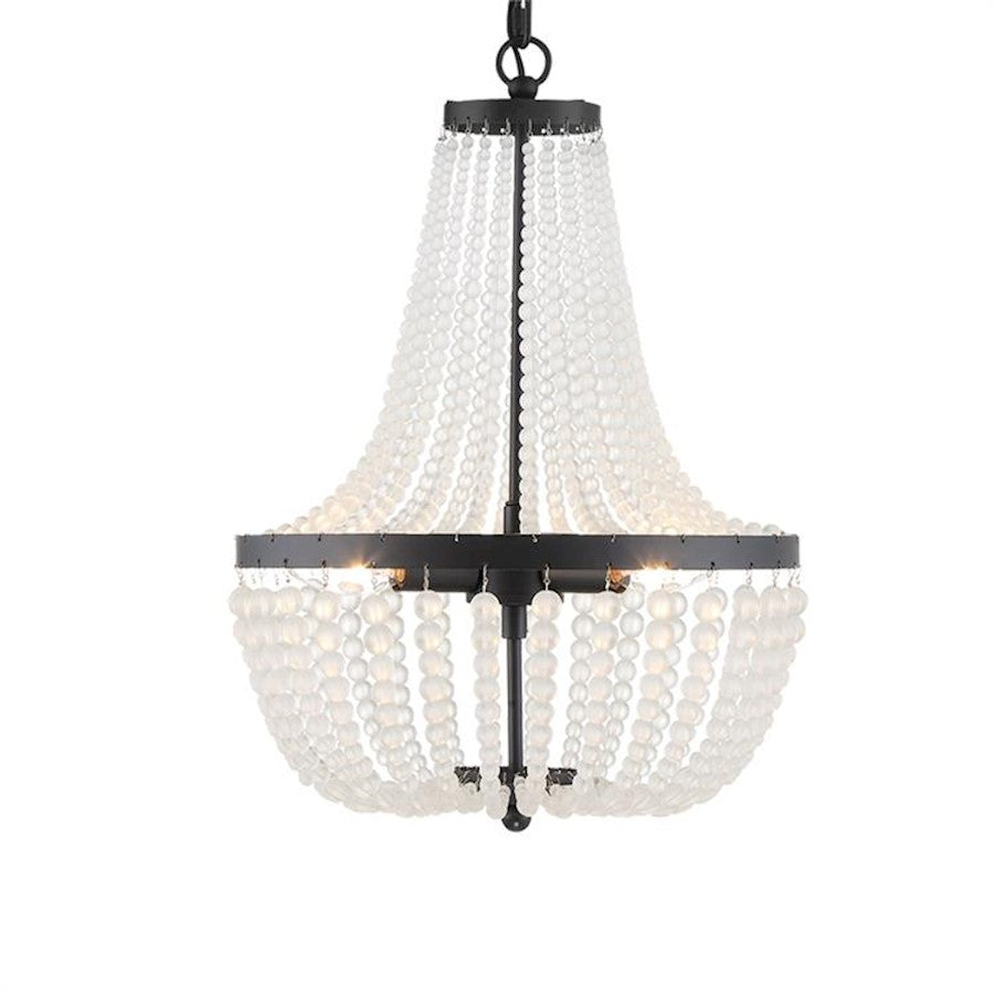 Crystorama Rylee 3 Light Chandelier, Matte Black - 603-MK
