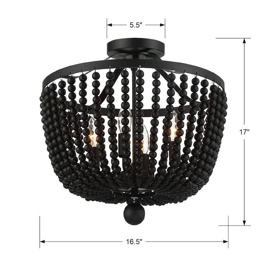 Crystorama Rylee 4 Light Ceiling Mount