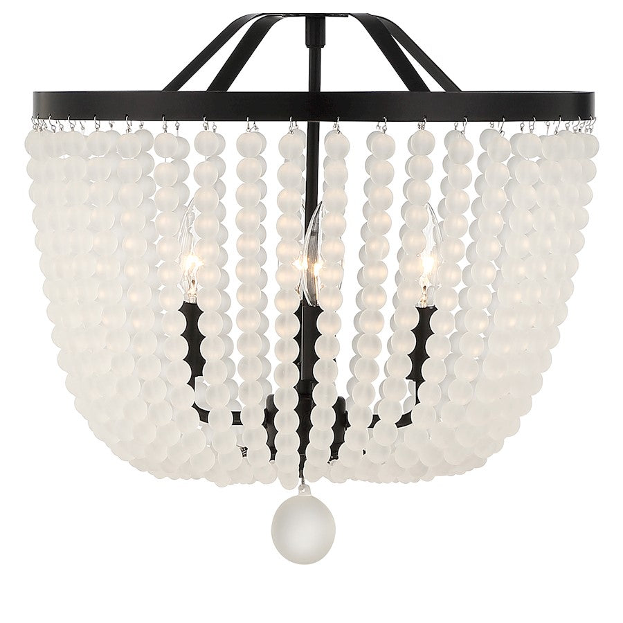 4 Light Chandelier, Matte Black