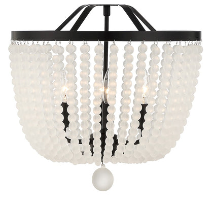 Crystorama Rylee 4 Light Semi Flush Mount, Matte Black