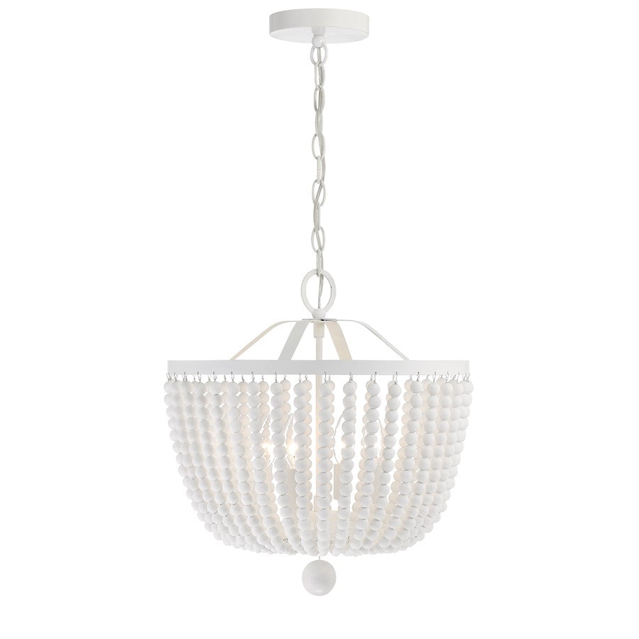 Crystorama Rylee 4 Light Chandelier, Matte White - 604-MT