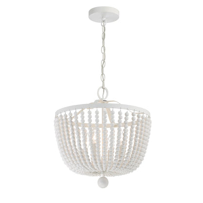 4 Light Chandelier, Matte White