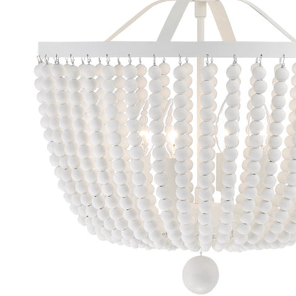 4 Light Chandelier, Matte White