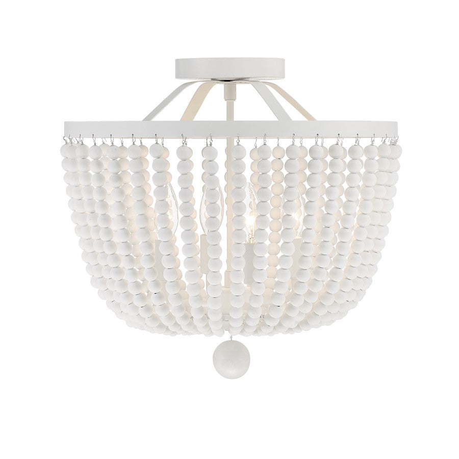 Crystorama Rylee 4 Light Semi Flush Mount, Matte White - 604-MT-CEILING