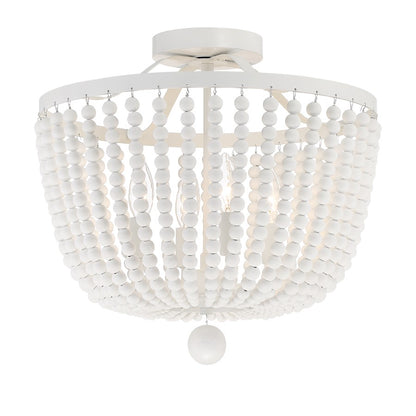 Crystorama Rylee 4 Light Semi Flush Mount, Matte White