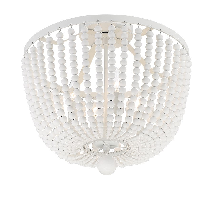 Crystorama Rylee 4 Light Semi Flush Mount, Matte White