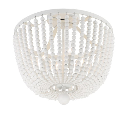 Crystorama Rylee 4 Light Semi Flush Mount, Matte White